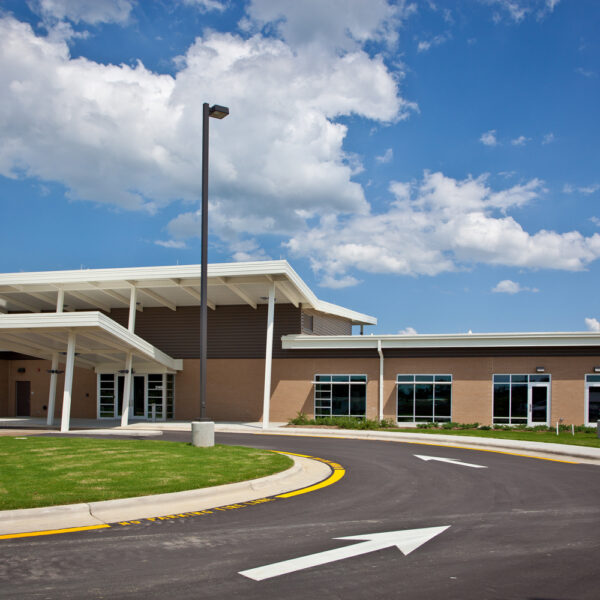 JNX new terminal building driveway view