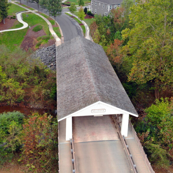 Millbridge Subdivision aerial image of covered roadway