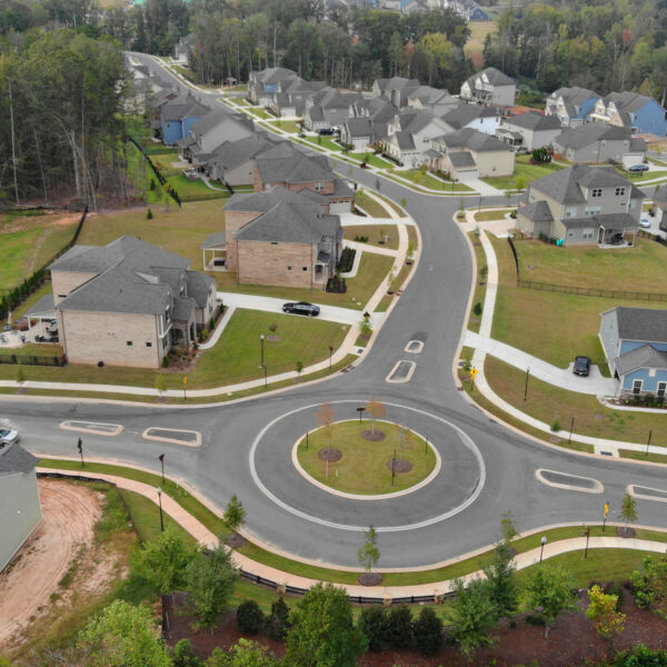 Millbridge Subdivision roundabout aerial image