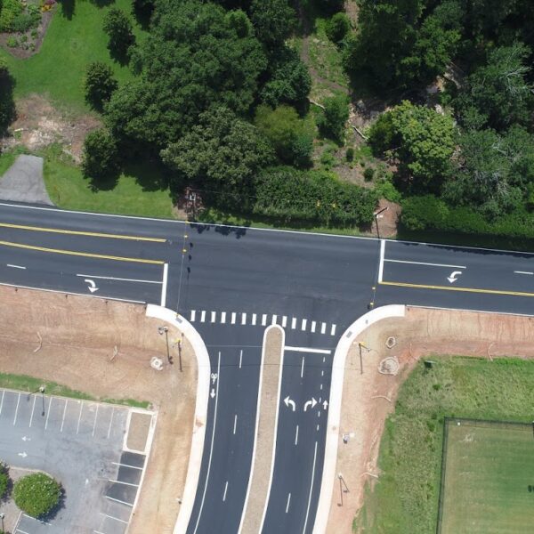 Newman Road expansion intersection aerial image