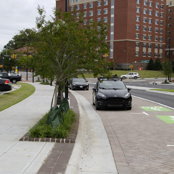 Town Creek roadway and building