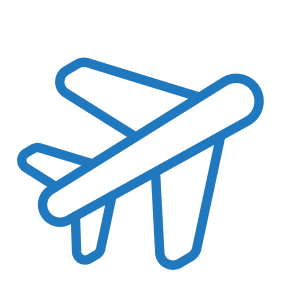 Blue Passenger Plane Icon
